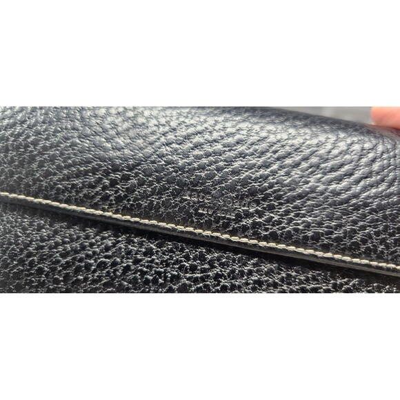 Kate Spade Wallet Womens Black Pebble Trifold Leather Wallet Made Italy 7.25"x4" - Picture 7 of 14